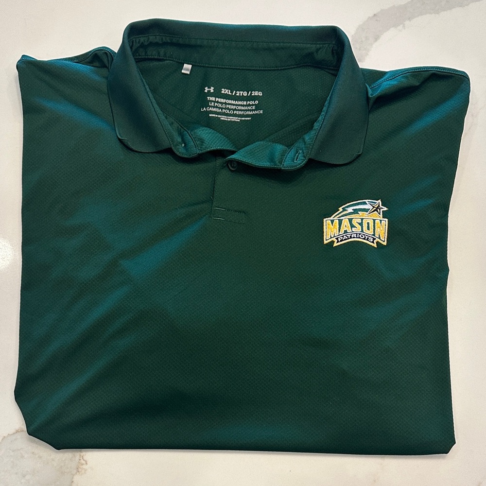 Under Armour Polo Men’s George Mason Patriots Dark Green Sz XXL Performance